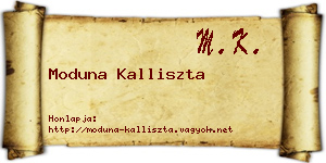 Moduna Kalliszta névjegykártya